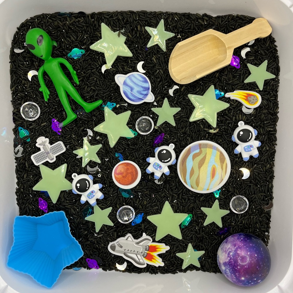 Outer Space Alien Sensory Play Bin Kit Toddler Preschooler Gift